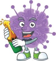 een tekenfilm karakter van coronavirus influenza vector