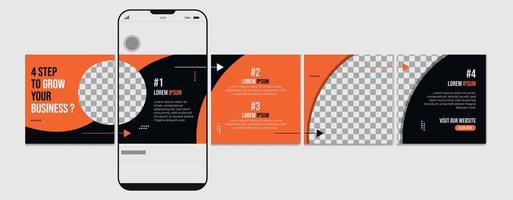 carrousel sjabloon sociaal media post ontwerp, reeks van instagram carrousel na, bewerkbare instagram carrousel sjabloon vector