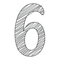 3d illustratie van aantal 6 vector