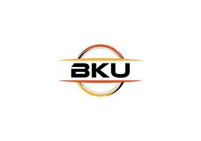 bku brief royalty Ovaal vorm logo. bku borstel kunst logo. bku logo voor een bedrijf, bedrijf, en reclame gebruiken. vector