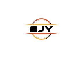 bjy brief royalty Ovaal vorm logo. bjy borstel kunst logo. bjy logo voor een bedrijf, bedrijf, en reclame gebruiken. vector