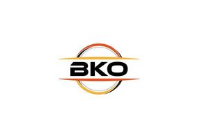 bko brief royalty Ovaal vorm logo. bko borstel kunst logo. bko logo voor een bedrijf, bedrijf, en reclame gebruiken. vector