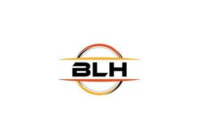 blh brief royalty Ovaal vorm logo. blh borstel kunst logo. blh logo voor een bedrijf, bedrijf, en reclame gebruiken. vector