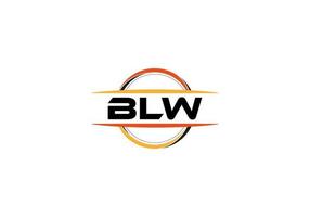 blw brief royalty Ovaal vorm logo. blw borstel kunst logo. blw logo voor een bedrijf, bedrijf, en reclame gebruiken. vector