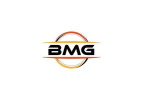 bmg brief royalty Ovaal vorm logo. bmg borstel kunst logo. bmg logo voor een bedrijf, bedrijf, en reclame gebruiken. vector