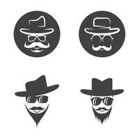 cowboyhoed logo afbeeldingen illustratie set vector