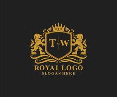 eerste twee brief leeuw Koninklijk luxe logo sjabloon in vector kunst voor restaurant, royalty, boetiek, cafe, hotel, heraldisch, sieraden, mode en andere vector illustratie.