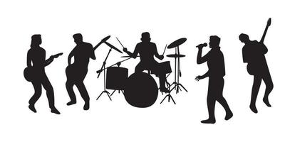 band silhouet ontwerp. muziek- concert vector illustratie.