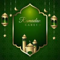 Ramadan kareem groet gouden achtergrond Islamitisch lantaarn. - vector. vector