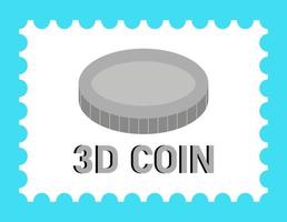 bouwen 3d munt ontwerp met diepte en detail. abstract munt ontwerp vector. vector