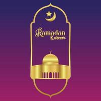 Ramadan kareem, moskee, maan en sterren beweging grafisch. gemakkelijk moslim achtergrond vector