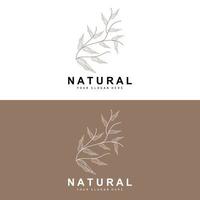 gemakkelijk botanisch blad en bloem logo, vector natuurlijk lijn stijl, decoratie ontwerp, banier, folder, bruiloft uitnodiging, en Product branding