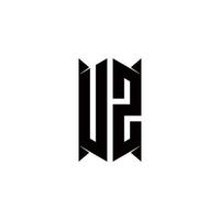 uz logo monogram met schild vorm ontwerpen sjabloon vector