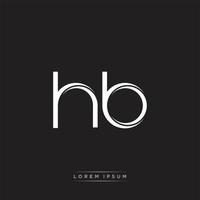 hb eerste brief spleet kleine letters logo modern monogram sjabloon geïsoleerd Aan zwart wit vector