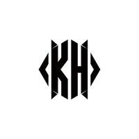 kh logo monogram met schild vorm ontwerpen sjabloon vector