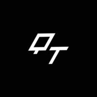 qt logo monogram met omhoog naar naar beneden stijl modern ontwerp sjabloon vector