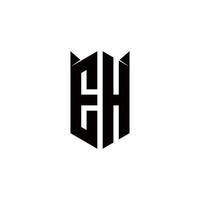 eh logo monogram met schild vorm ontwerpen sjabloon vector