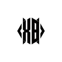 xb logo monogram met schild vorm ontwerpen sjabloon vector
