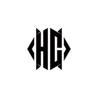 hc logo monogram met schild vorm ontwerpen sjabloon vector