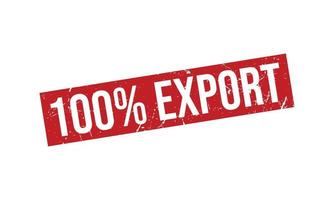 100 procent exporteren rubber postzegel vector