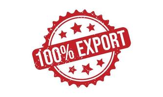 100 procent exporteren rubber postzegel vector