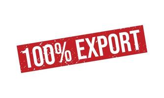 100 procent exporteren rubber postzegel vector