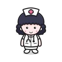 schattig verpleegster karakter met stethoscoop vector
