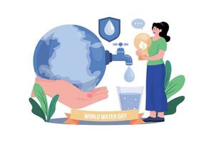 wereld water dag illustratie concept Aan wit achtergrond vector