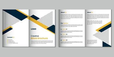 tweevoudig brochure, bedrijf profiel, folder, tijdschrift, jaar- rapport, portefeuille a4 grootte sjabloon ontwerp vector