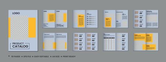 16 Pagina's Product catalogus, bedrijf profiel, voorstel, portefeuille, tijdschrift, jaar- rapport, a4 grootte sjabloon ontwerp vector