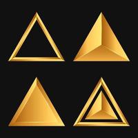 reeks van gouden driehoek vorm vector