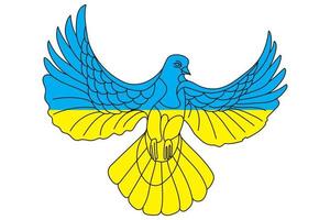 duif van vrede, in de kleuren van de vlag van Oekraïne, geel en blauw. vector illustratie in vlak stijl. geïsoleerd afbeelding