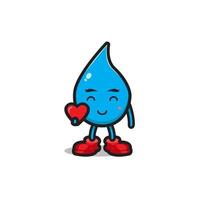 schattig water karakter bedrijf liefde water cartoon pictogram vectorillustratie vector