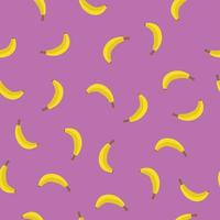 naadloos patroon banaan fruit met roze achtergrond vector