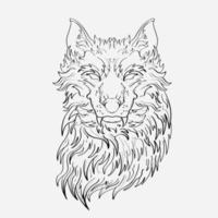 verbijsterend illustratie van de wolf's hoofd met ingewikkeld details en levendig kleuren dat brengen het naar leven vector