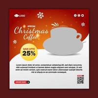 Kerstmis drinken menu folder sociaal media post sjabloon vector