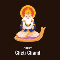 gelukkig cheti chand Jayanti jhulelal Jayanti heer cheti chand vector illustratie