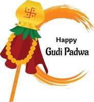 gelukkig gudi padwa maharashtra nieuw jaar festival vector illustratie