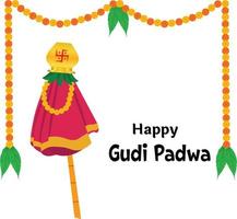 gelukkig gudi padwa maharashtra nieuw jaar festival vector illustratie