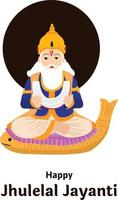 gelukkig cheti chand Jayanti jhulelal Jayanti heer cheti chand vector illustratie