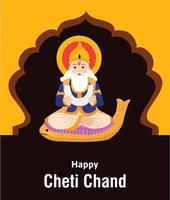 gelukkig cheti chand Jayanti jhulelal Jayanti heer cheti chand vector illustratie