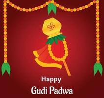 gelukkig gudi padwa maharashtra nieuw jaar festival vector illustratie