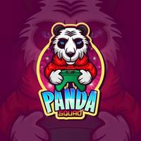 panda spel mascotte met gamepad. vector