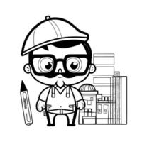 schattig tekenfilm architect SVG vector