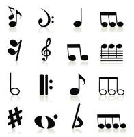 reeks van pictogrammen van musical aantekeningen voor ontwerp vector