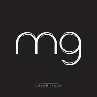 mg eerste brief spleet kleine letters logo modern monogram sjabloon geïsoleerd Aan zwart wit vector