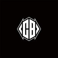 cb logo monogram met schild vorm ontwerpen sjabloon vector