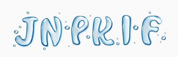 water type lettertype, vloeistof brieven reeks vector