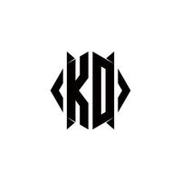 kd logo monogram met schild vorm ontwerpen sjabloon vector