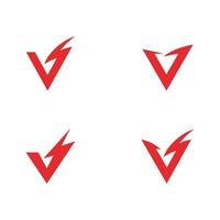 v brief bliksem logo sjabloon vector